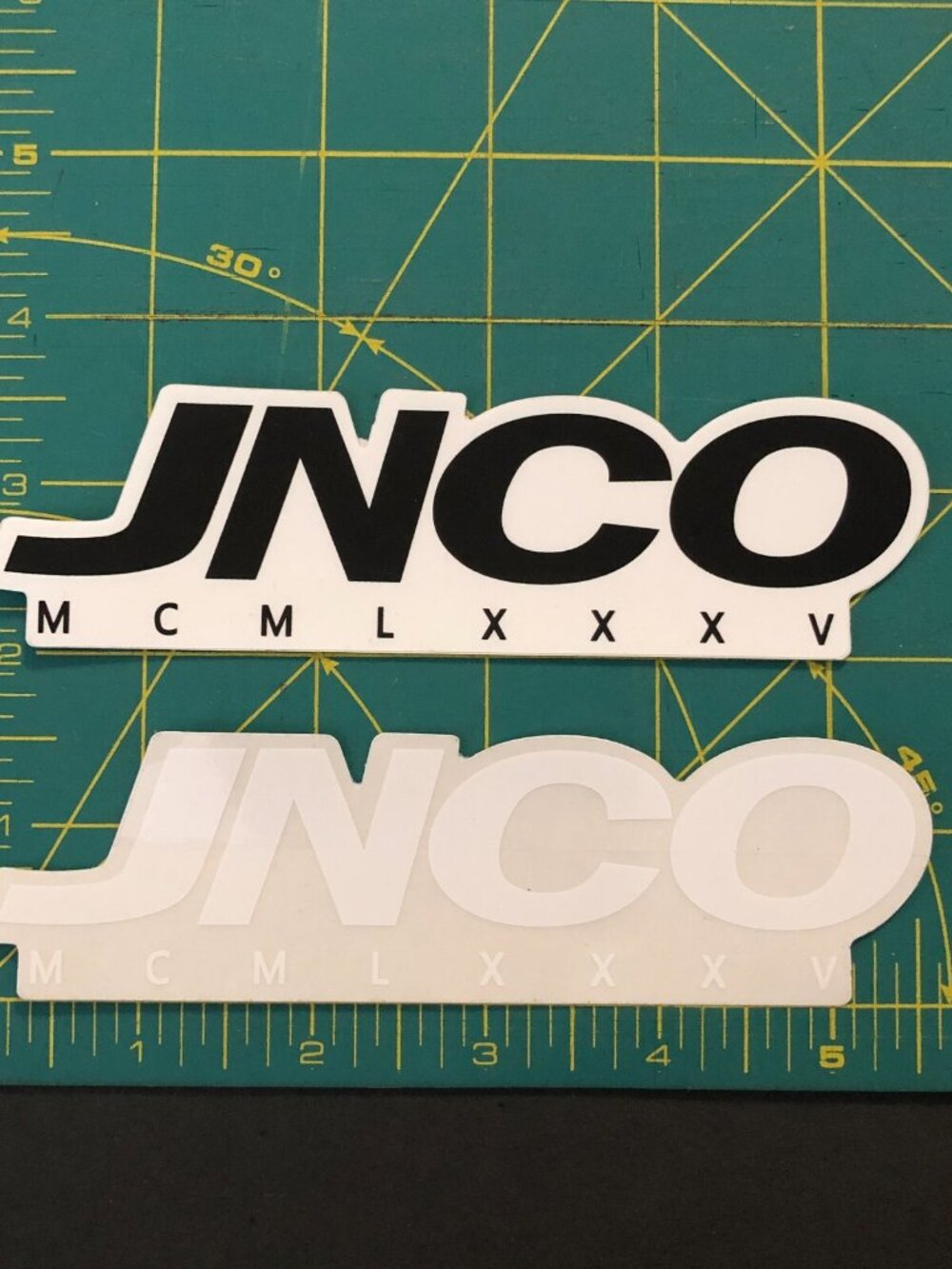 Lot of 2. Black & White Unused JNCO Jeans Sticker RARE MCMLXXXV